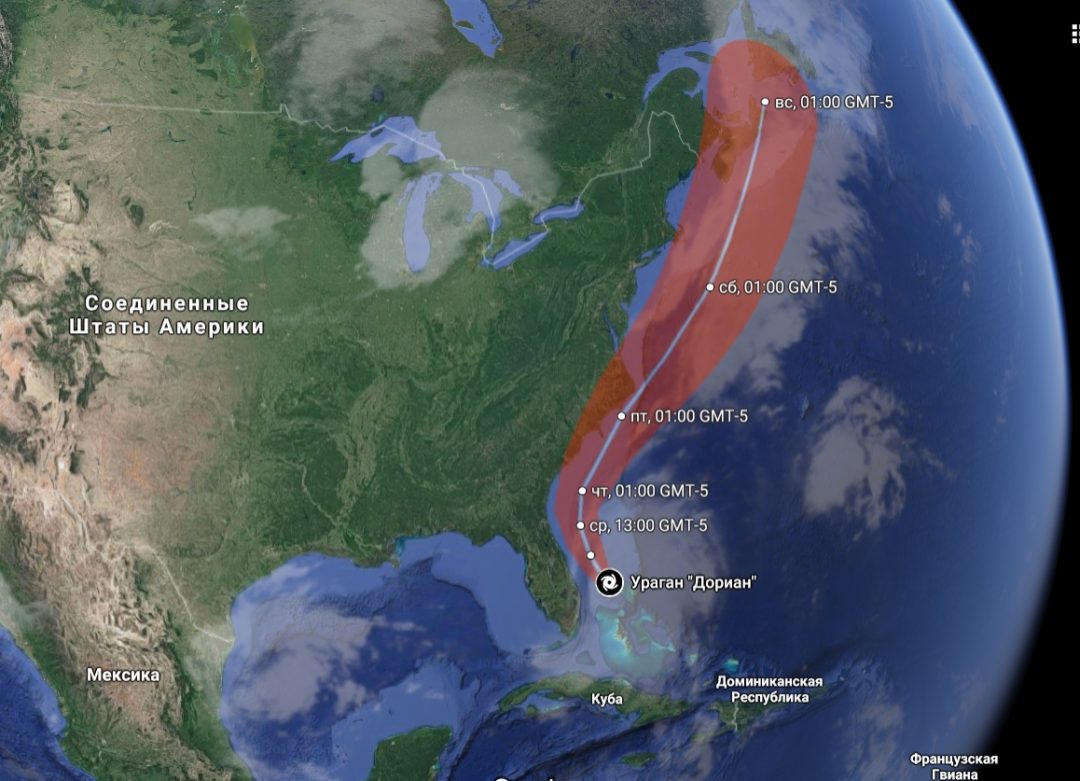 Карта ураганов сша
